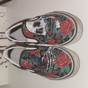 Vans Death Rose Sz Wms 6.5 Men: 6. Black Red Green white With Crow
